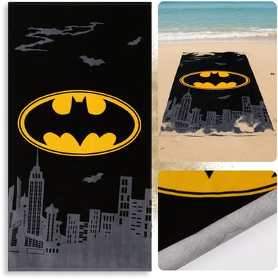 Batman Sneldrogende strand- en badhanddoek, 100% katoen, 70x140 cm OEKO-TEX