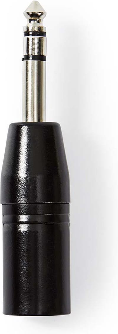 Nedis XLR-Adapter - XLR 3-Pins Male - 6,35 mm Male - Vernikkeld - Recht - Metaal - Zwart - 1 Stuks - Polybag