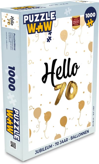Puzzel Jubileum - 70 Jaar - Ballonnen - Legpuzzel - Puzzel 1000 stukjes volwassenen