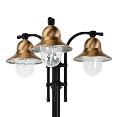K.S. Verlichting 3-lamps lantaarnpaal Toscane, zwart