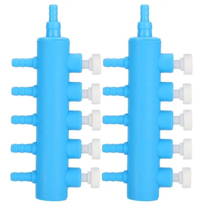 2 stuks Aquarium Luchtverdeler Luchtpijp Distributeur Aquarium Zuurstofpomp Adapter Accessoire 6-weg