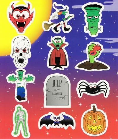 HALLOWEEN stickertjes  voor kinderen 12 stuks  Griezel  Stickertjes voor  HALLOWEEN kinderfeestje / stickertjes voor kinderen