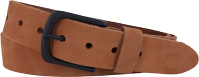 Heren/Dames Riem | Donkere Gesp | 4cm breed | Riemmaat: 95cm (totale lengte: 110cm) | 100% echt leer | Kleur: cognac | Nikkelvrije gesp