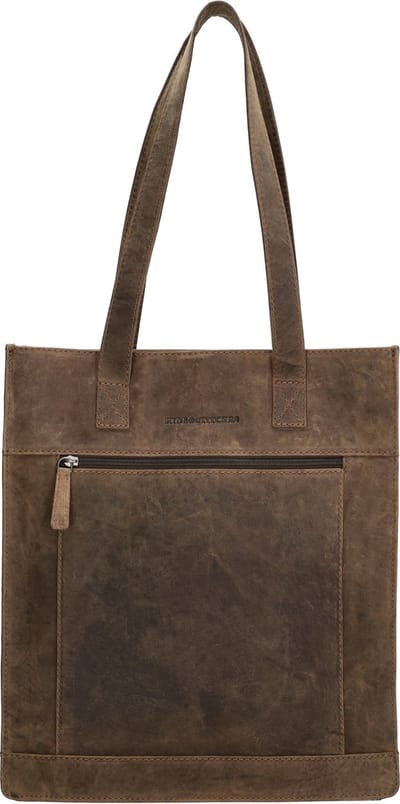 Hide & Stitches Idaho Shopper - 100% Leder - Leren Dames Tas - Donkerbruin