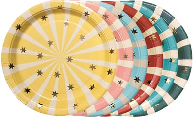 6 Kleurrijke Circus World Papieren Borden 18cm