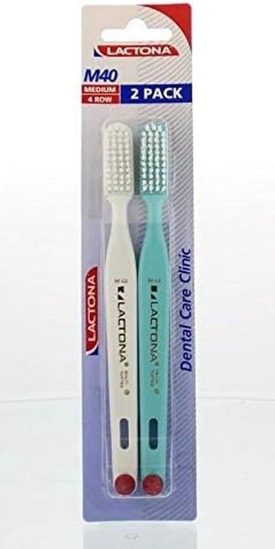 Tandenborstel Medium Set van 2 met Comfortabele Grip