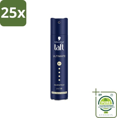 25 x Taft - Ultimate 5+ - Haarspray - Maximale stevigheid - 250 ml - Grootverpakking - Haarspray - Taft - Maximale Fixatie - Glans - Haarlak