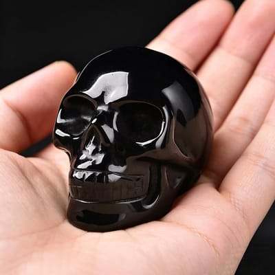2 Inch Natuurlijke Kristallen Schedel Beeldje Handgesneden Edelsteen Amethist Schedel Standbeeld Huis Bureau Decoratie Ornament Halloween Cadeau