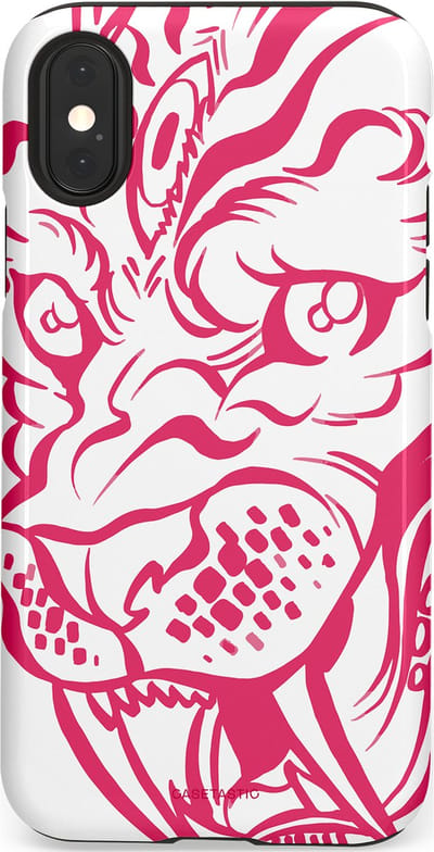 Casetastic Hoesje Geschikt voor Apple iPhone X/Xs - Stijlvolle Beschermende Duo-layer Case - Scherpe Strepen