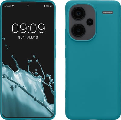 kwmobile telefoonhoesje geschikt voor Xiaomi Redmi Note 13 Pro+ 5G / Redmi Note 13 Pro Plus 5G - Hoesje voor smartphone - Back cover in mat petrol