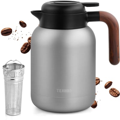 Dailygoods - Thermosfles 1,5 L met Zeef, Dubbelwandig 316 Roestvrij Staal, 24-Uur Hete Koffiepot, Koffie- & Theepot, Geïsoleerde Kruik Thee, Geen Lekkage, Geen Druppels