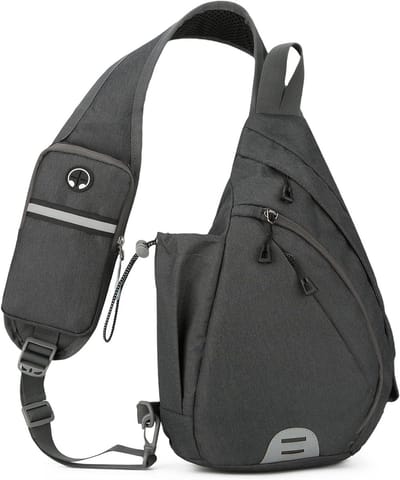 Sling Bag in Donkergrijs voor Dames en Heren - Ideaal voor Reizen, Sport en Dagelijks Gebruik