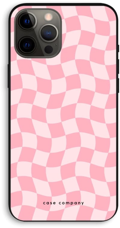Case Company® - Hoesje geschikt voor iPhone 12 Pro Max hoesje - Grid Roos - Biologisch Afbreekbaar Telefoonhoesje - Bescherming alle Kanten en Schermrand