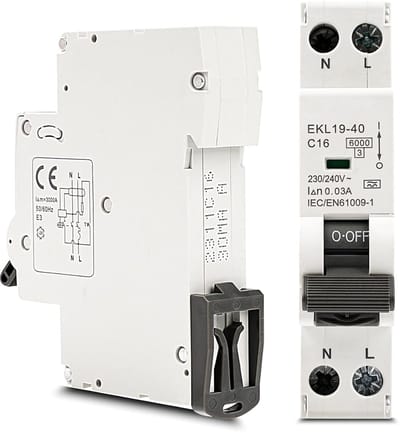 Aardlekschakelaar 16A - Stroomonderbreker Fi - Elektrische Beveiliging - Type A 30mA - 9x8x2 cm