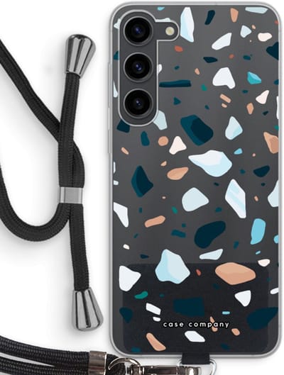 Case Company® - Hoesje met koord geschikt voor Samsung Galaxy S23 Plus hoesje met Koord - Terrazzo N°13 - Telefoonhoesje met Zwart Koord - Bescherming aan alle Kanten en Over de Schermrand