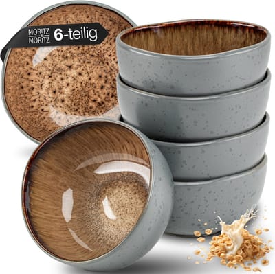 Moritz & Moritz ORGANIC Soepkommen Set - 6-delig Kommen - Ontbijtkommen - Keramiek - Beige