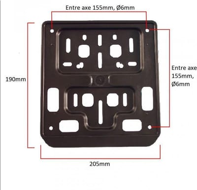 rms nummerplaathouder voor motor 190x205mm nieuw