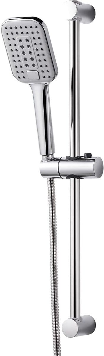Stainless Steel Douche Set met Grote Douchestraal, 60 cm Douche Stang, Slang en Houder, 3 Stralen en Verstelbare Hoogte voor Luxe Douche-ervaring