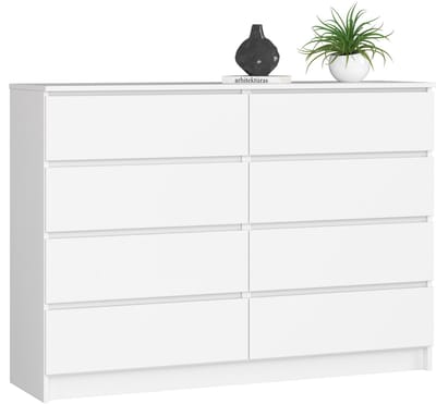 Ladekast K140 met 8 Lades / AKORD Furniture Factory / Wit / 138 x 99 x 40 cm