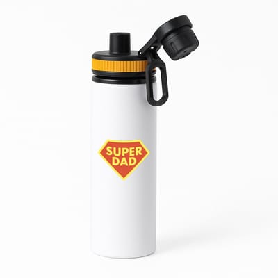 Hacebo® - super dad waterfles met draaidop oranje - Vader - papa - Vaderdag - cadeau - verjaardag - kado - water fles - 850ML