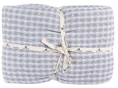 Zomerse Wafellook Sprei voor Eenpersoonsbed 150x200 cm - Grijze Katoenen Plaid