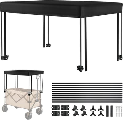 Luifel voor bolderkar - Regenhoes zonnedak - Bescherming voor kinderen - Opvouwbaar waterdicht - 90 x 45 x 50 cm