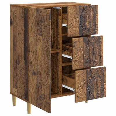 vidaXL - Dressoir - Oud - hout - 66 - x - 34,5 - x - 90 - cm - Bewerkt - hout