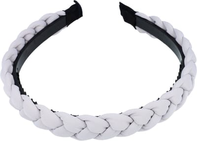 Haarsoires Haarband Diadeem 2cm – Gevlochten Stof – Grijs - Comfortabel voor Dames & Meisjes - Universele Maat