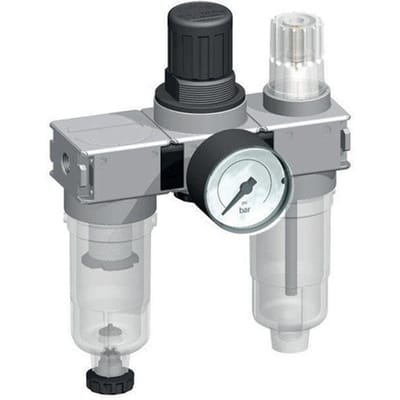 FRL 3-Delig G1/8'' 750l/min 0.5-10.0bar/7-145psi Semi-Auto 40 mm Manometer Metaal Multifix 0