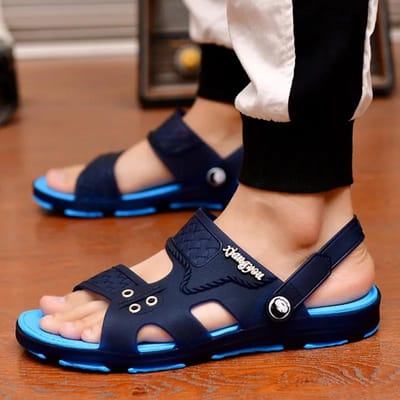 Herenslippers Zomer Modetrend Antislip Zacht Huis Badkamer Sandalen en Slippers 45 marineblauwe kleur