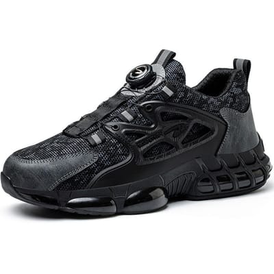Draaiknop Werk Veiligheidsschoenen Heren Dames Stalen Neus Schoenen Onverwoestbare Werk Sneakers Beschermende Lekvrije Veiligheidsschoenen 36 black