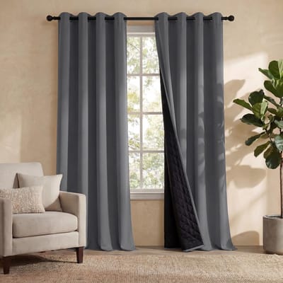 Dailygoods- Verduisterende Gordijn Dubbellaags - Hitte- en Koudisolerend - 2 Stuks - 240 cm Hoog x 140 cm Breed - Met Ogen - Comfortabele Omgeving - Gordijnen