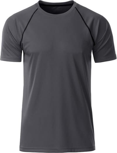 James and Nicholson - Heren Sportshirt (Donkergrijs/Zwart)