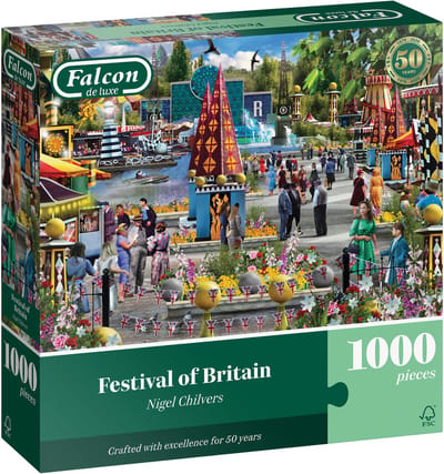 Jumbo legpuzzel Festival of Britain 1000 stukjes kleurrijk karton.
