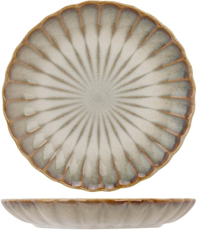 Cosy & Trendy Ontbijtborden Astera Pearl Beige - 4 Stuks Ø 21 cm - Aardewerk - Vaatwasser-, Magnetron- & Ovenbestendig