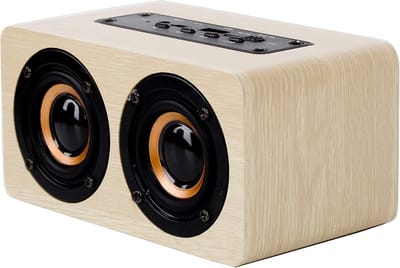 Draadloze Houtlook Bluetooth Speaker met MP3 Speler, Microfoon & SD/USB