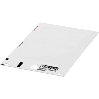 Phoenix Contact 0828806 US-EMLP (85,6X54) Apparaatmarkering Montagemethode: Plakken Markeringsvlak: 85.6 x 54 mm Wit Aantal markeringen: 20 10...