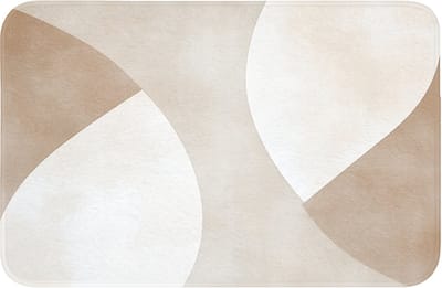 Badmat 60x40 cm - Antislip - Bruin - Japandi - Abstract - Badmatten voor badkamer - Badkamermat - Douchemat - Badkamer mat
