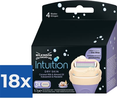 Wilkinson Scheermesjes Wilkinson Intuition Mesjes Dry Skin - 3 mesjes - Voordeelverpakking 18 stuks
