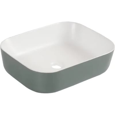Differnz Waskom Zena - Keramiek - Rechthoek - Grijs/wit - 48x37,5x12,5cm