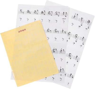 Piano Toetsenbord Stickers - Muzieknoten Decals - Leren Spelen - Duidelijke Noten - 88 Toetsen - Wit
