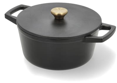 HOLM Gietijzeren pan Dia 22,5 x 11 cm 3,6 liter Zwart