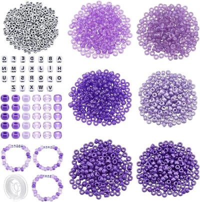 1260 Stuks Pony Beads in 7 Stijlen voor het Maken van Vriendschapsarmbanden met Letterkralen en Elastisch Draad voor Armbanden, Kettingen en Sleutelhangers DIY