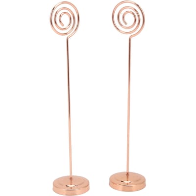 2 stuks Tafelnummerhouder 200mm Rond Metaal Stevig Halve cirkel Bol Design Galvaniseren rosé gouden kleur