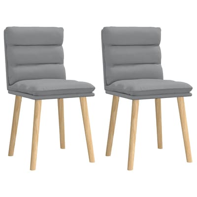 vidaXL - Eetkamerstoelen - 2 - st - stof - lichtgrijs
