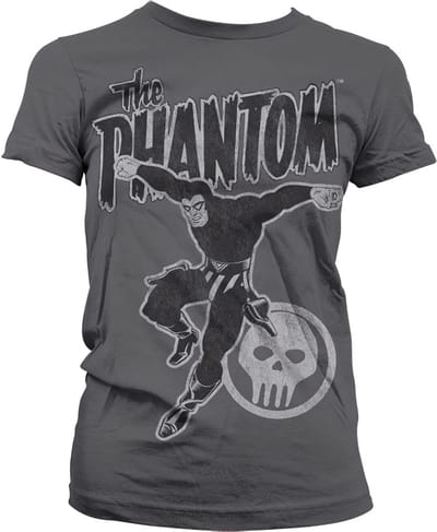 The Phantom Dames Tshirt -S- Jump Distressed Grijs
