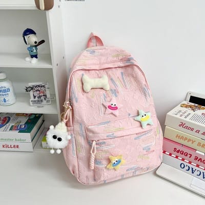 Cartable Mignon Grande Capacité Haute Valeur Ins Étudiants Sac à Dos Fille Douce Joker Japonais Sac à Dos Simple. .