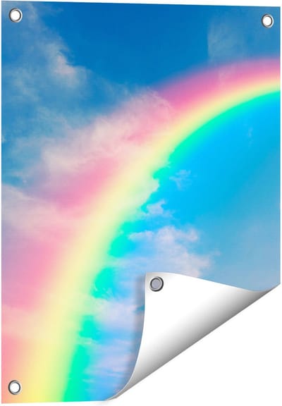 Gards Tuinposter Regenboog - 40x50 cm - Tuindoek - Tuindecoratie - Wanddecoratie buiten - Tuinschilderij