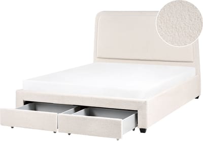 SARDENT - Tweepersoonsbed - Off-white - 160 x 200 cm - Bouclé