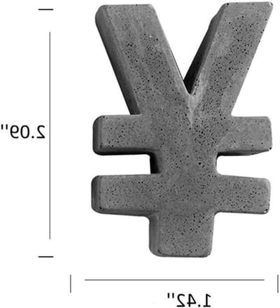 Betonmal Geld Symbool - Cement Mal - Handgemaakt Knutselen - Flexibele Siliconen - 2.1 Inch - Willekeurig